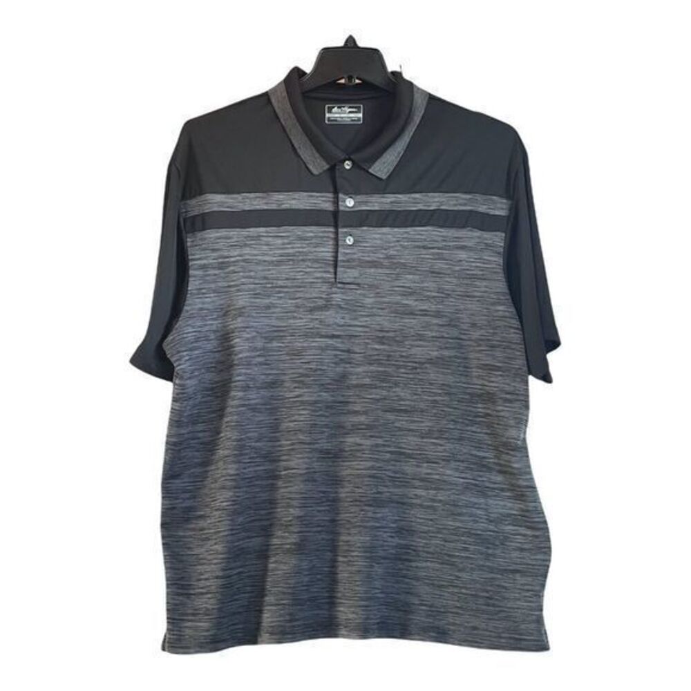 Ben Hogan Mens Golf Shirt Black Heathered Grey Size 2XL